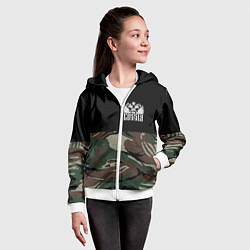 Толстовка на молнии детская Russia камуфляж, цвет: 3D-белый — фото 2