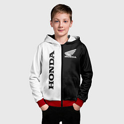 Толстовка на молнии детская HONDA, цвет: 3D-красный — фото 2
