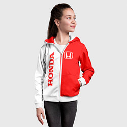 Толстовка на молнии детская HONDA, цвет: 3D-белый — фото 2
