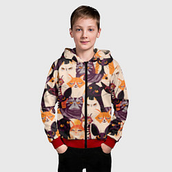 Толстовка на молнии детская КОТИКИ, цвет: 3D-красный — фото 2