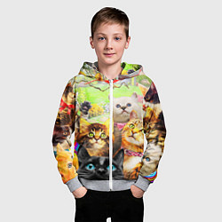 Толстовка на молнии детская КОТЫ, цвет: 3D-меланж — фото 2