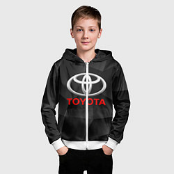 Толстовка на молнии детская TOYOTA, цвет: 3D-белый — фото 2