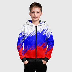 Толстовка на молнии детская Россия, цвет: 3D-черный — фото 2