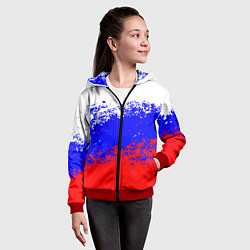 Толстовка на молнии детская Россия, цвет: 3D-красный — фото 2