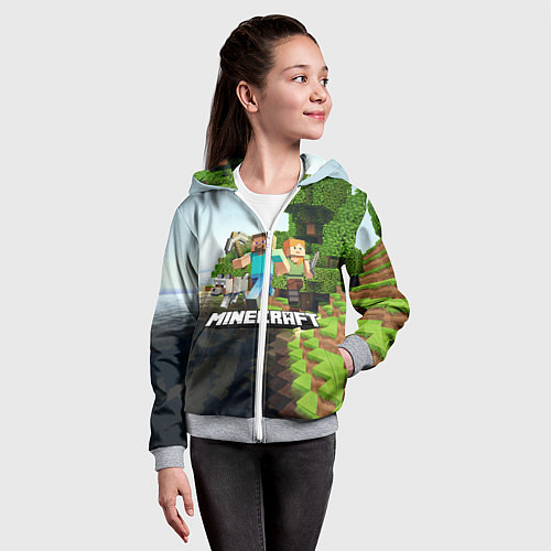 Детская толстовка на молнии Minecraft / 3D-Меланж – фото 4