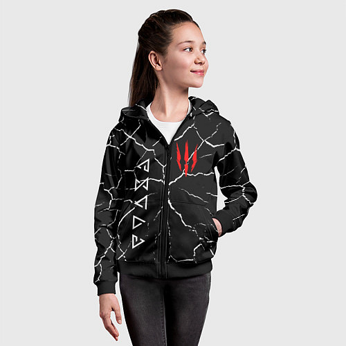 Детская толстовка на молнии The Witcher / 3D-Черный – фото 4
