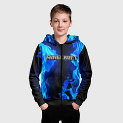 Толстовка на молнии детская MINECRAFT, цвет: 3D-черный — фото 2