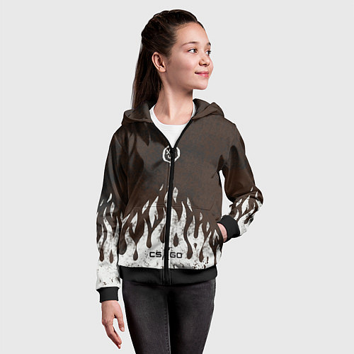 Детская толстовка на молнии Cs:go - Оксидное пламя / 3D-Черный – фото 4