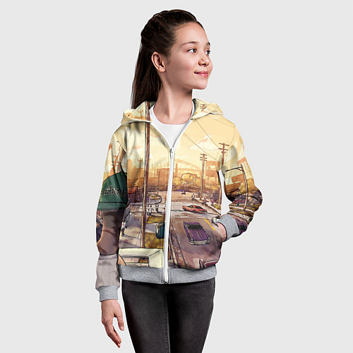 Детская толстовка на молнии GTA San Andreas / 3D-Меланж – фото 4