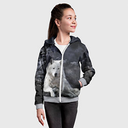 Толстовка на молнии детская БЕЛЫЙ ВОЛК D, цвет: 3D-меланж — фото 2