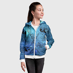 Толстовка на молнии детская Звери, цвет: 3D-белый — фото 2