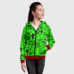 Толстовка на молнии детская BILLIE EILISH БИЛЛИ АЙЛИШ, цвет: 3D-красный — фото 2