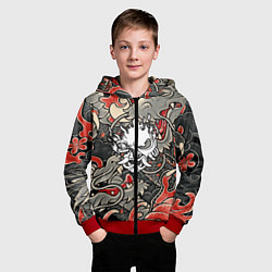 Толстовка на молнии детская CYBERPUNK2077 SAMURAI, цвет: 3D-красный — фото 2