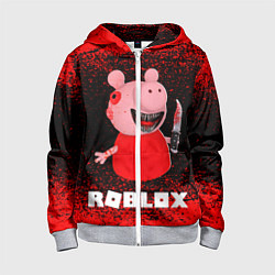Толстовка на молнии детская Roblox Piggy, цвет: 3D-меланж