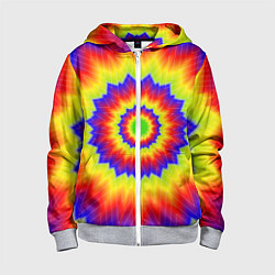 Толстовка на молнии детская Tie-Dye, цвет: 3D-меланж