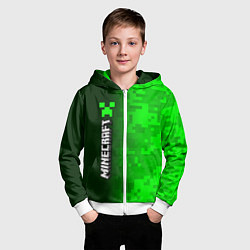 Толстовка на молнии детская MINECRAFT МАЙНКРАФТ, цвет: 3D-белый — фото 2