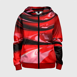 Толстовка на молнии детская ТЕКСТУРА, цвет: 3D-красный