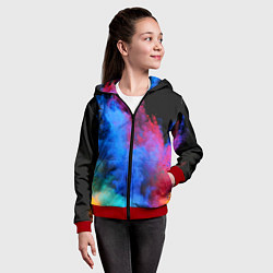 Толстовка на молнии детская КРАСКИ, цвет: 3D-красный — фото 2