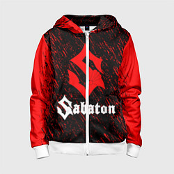 Толстовка на молнии детская Sabaton, цвет: 3D-белый