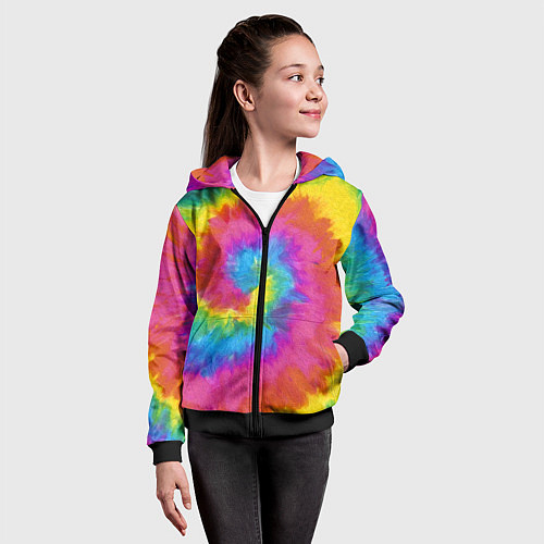 Детская толстовка на молнии ХИППИ / 3D-Черный – фото 4