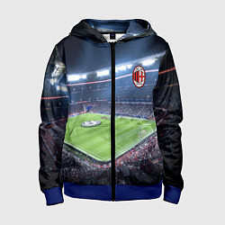 Толстовка на молнии детская FC MILAN, цвет: 3D-синий