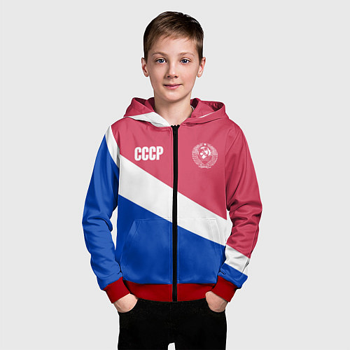 Детская толстовка на молнии СССР / 3D-Красный – фото 3