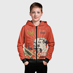 Толстовка на молнии детская Atomic Heart: Сталин x Ленин, цвет: 3D-черный — фото 2