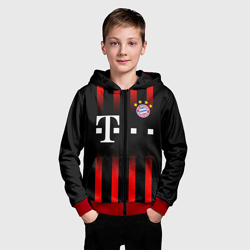 Детская толстовка на молнии FC Bayern Munchen / 3D-Красный – фото 3