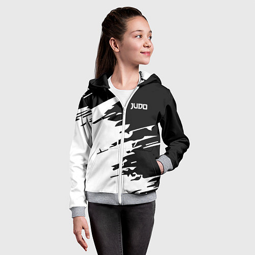 Детская толстовка на молнии Judo / 3D-Меланж – фото 4