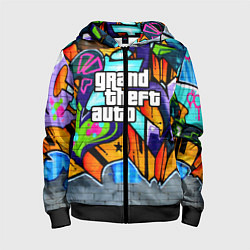 Толстовка на молнии детская GTA, цвет: 3D-черный
