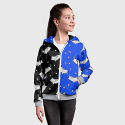 Толстовка на молнии детская КИСЫ, цвет: 3D-меланж — фото 2