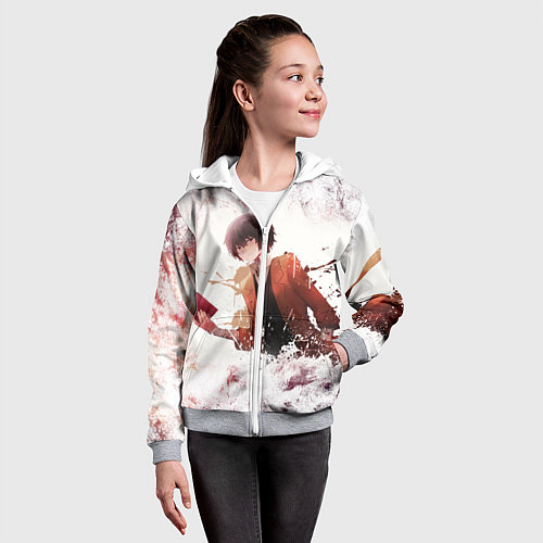 Детская толстовка на молнии Дазай / 3D-Меланж – фото 4