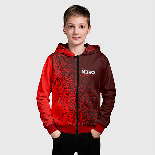 Детская толстовка на молнии METRO EXODUS МЕТРО ИСХОД / 3D-Красный – фото 3