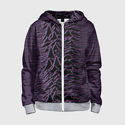 Толстовка на молнии детская Joy Division Glitch, цвет: 3D-меланж