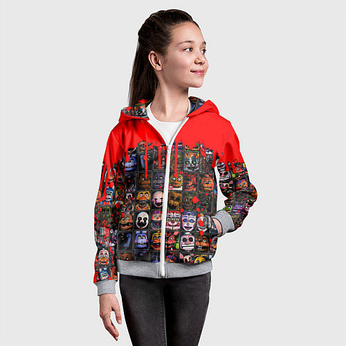 Детская толстовка на молнии Five Nights At Freddys / 3D-Меланж – фото 4