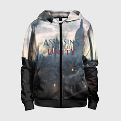 Толстовка на молнии детская Assassin’s Creed Unity, цвет: 3D-черный