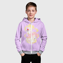 Толстовка на молнии детская Сейлор Мун и Чиби Мун, цвет: 3D-меланж — фото 2