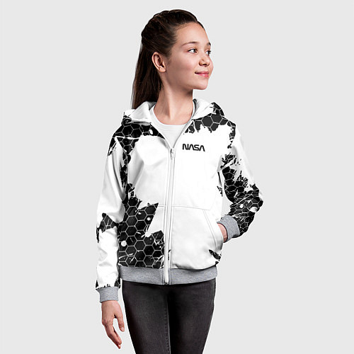 Детская толстовка на молнии NASA / 3D-Меланж – фото 4