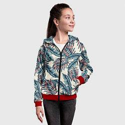 Толстовка на молнии детская Тихие тропики, цвет: 3D-красный — фото 2