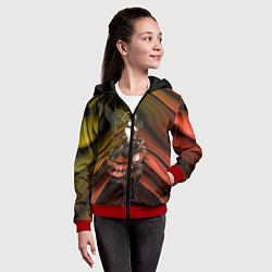 Толстовка на молнии детская Куруми Токисаки, цвет: 3D-красный — фото 2