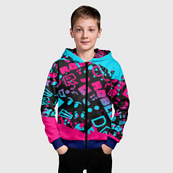 Толстовка на молнии детская Roblox, цвет: 3D-синий — фото 2
