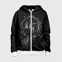 Толстовка на молнии детская Re:Zero, цвет: 3D-белый