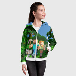 Толстовка на молнии детская Minecraft, цвет: 3D-белый — фото 2