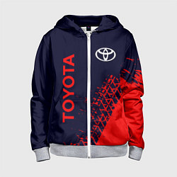 Толстовка на молнии детская TOYOTA ТОЙОТА, цвет: 3D-меланж