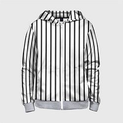 Детская толстовка на молнии Чёрные и белые полосы