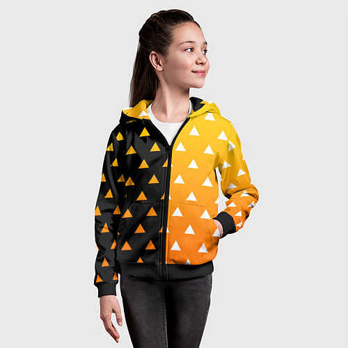 Детская толстовка на молнии ZENITSU ЗЕНИТСУ КИМОНО / 3D-Черный – фото 4