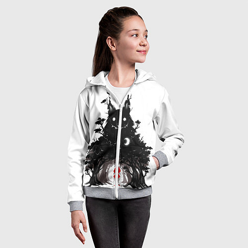 Детская толстовка на молнии Красная шапочка / 3D-Меланж – фото 4