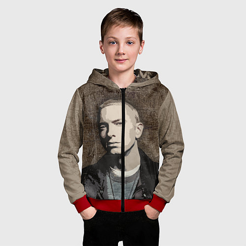 Детская толстовка на молнии EMIN?M / 3D-Красный – фото 3