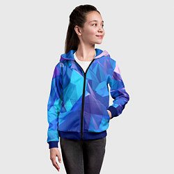 Толстовка на молнии детская NEON CRYSTALLS, цвет: 3D-синий — фото 2