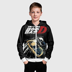Толстовка на молнии детская Initial D Z, цвет: 3D-белый — фото 2